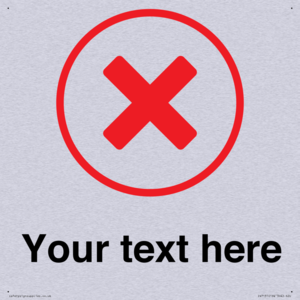 Custom plain background, red cross in a circle sign